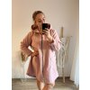 Kabát flaušový na zip dlouhý rukáv dámský nadrozměr (3XL/4XL ONE SIZE) ITALSKÁ MÓDA IMWQ233261