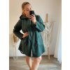 Kabát flaušový na zip dlouhý rukáv dámský nadrozměr (3XL/4XL ONE SIZE) ITALSKÁ MÓDA IMWQ233261