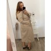 Kabát flaušový na zip dlouhý rukáv dámský nadrozměr (3XL/4XL ONE SIZE) ITALSKÁ MÓDA IMWQ233261