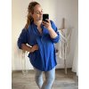 Tunika košilová dlouhý rukáv dámská nadrozměr (3XL/4XL ONE SIZE) ITALSKÁ MÓDA IMWQ233252/DUR