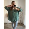 Tunika košilová dlouhý rukáv dámská nadrozměr (3XL/4XL ONE SIZE) ITALSKÁ MÓDA IMWQ233252/DUR