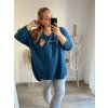 Tunika prodloužená dlouhý rukáv dámská nadrozměr (3XL/4XL ONE SIZE) ITALSKÁ MÓDA IMWQ233254 (Barva Černá)