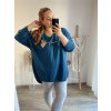Tunika prodloužená dlouhý rukáv dámská nadrozměr (3XL/4XL ONE SIZE) ITALSKÁ MÓDA IMWQ233254 (Barva Černá)