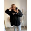 Tunika prodloužená dlouhý rukáv dámská nadrozměr (3XL/4XL ONE SIZE) ITALSKÁ MÓDA IMWQ233254 (Barva Černá)