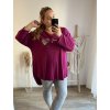 Tunika prodloužená dlouhý rukáv dámská nadrozměr (3XL/4XL ONE SIZE) ITALSKÁ MÓDA IMWQ233254 (Barva Černá)