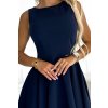 397-2 Elegantní šaty s delším zadním dílem - tmavě modrá (Velikost XS, Barva _barva viz foto)