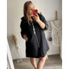 Bunda slabá s kapucí dámská nadrozměr (XL/2XL/3XL ONE SIZE) ITALSKÁ MÓDA IM4221307/DU (Velikost 2XL/3XL, Barva Černá)