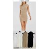 Šaty midi pletené na ramínka dámské (S/M ONE SIZE) ITALSKá MóDA imm23m6008/DU (Velikost S/M/L, Barva bílá)
