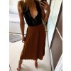 Sukně skládaná dlouhá dámská (S/M/L ONE SIZE) ITALSKá MóDA IM323574/DU (Velikost M/L, Barva béžová)