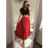 Sukně skládaná dlouhá dámská (S/M/L ONE SIZE) ITALSKá MóDA IM323574/DU (Velikost M/L, Barva béžová)