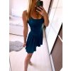 Šaty krátké společenské saténové na ramínka dámské (S/M ONE SIZE) ITALSKá MóDA IM323095/DU (Velikost S/M/L, Barva červená)