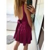 Šaty krátké společenské saténové na ramínka dámské (S/M ONE SIZE) ITALSKá MóDA IM323095/DU (Velikost S/M/L, Barva červená)