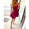 Šaty krátké společenské saténové na ramínka dámské (S/M ONE SIZE) ITALSKá MóDA IM323095/DU (Velikost S/M/L, Barva červená)