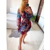 Šaty elegantní šifonové dlouhý rukáv dámské (S/M ONE SIZE) ITALSKÁ MODA IMM23M2635/DU (Velikost S/M/L, Barva fialová)