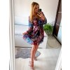 Šaty elegantní šifonové dlouhý rukáv dámské (S/M ONE SIZE) ITALSKÁ MODA IMM23M2635/DU (Velikost S/M/L, Barva fialová)