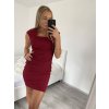 Šaty elegantní společenské dámské (2XL-4XL) ITALSKá MóDA IMM23CAROL-2 (Velikost 2XL, Barva vínová)
