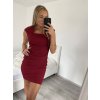 Šaty elegantní společenské dámské (2XL-4XL) ITALSKá MóDA IMM23CAROL-2 (Velikost 2XL, Barva vínová)