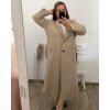 Kabát flaušový dlouhý rukáv dámský nadrozměr (3XL/4XL ONE SIZE) ITALSKÁ MÓDA IMWQ23BELLA/DR (Velikost 3XL/4XL, Barva béžová)