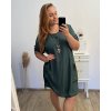 Šaty s přívěskem oversize 3/4 rukáv dámské nadrozměr (2XL/3XL/4XL ONE SIZE) ITALSKÁ MÓDA IM423457/DU