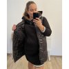 Vesta šusťáková s kapucí dámská (L/XL/2XL ONE SIZE) ITALSKÁ MODA IM423583/DU (Velikost XL/2XL, Barva Černá)