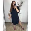 Šaty košilové dlouhý rukáv dámské nadrozměr  (2XL/3XL ONE SIZE) ITALSKÁ MÓDA IMD23639/DU