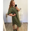 Šaty košilové dlouhý rukáv dámské nadrozměr  (2XL/3XL ONE SIZE) ITALSKÁ MÓDA IMD23639/DU