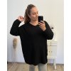 Svetr pletený oversize dlouhý rukáv dámský nadrozměr (2XL/3XL/4XL/5XL ONE SIZE) ITALSKÁ MÓDA IMD23755/DU (Velikost 3XL/4XL, Barva béžová)