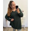 Svetr pletený oversize dlouhý rukáv dámský nadrozměr (2XL/3XL/4XL/5XL ONE SIZE) ITALSKÁ MÓDA IMD23755/DU (Velikost 3XL/4XL, Barva béžová)