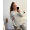 Svetr pletený oversize dlouhý rukáv dámský nadrozměr (2XL/3XL/4XL/5XL ONE SIZE) ITALSKÁ MÓDA IMD23755/DU (Velikost 3XL/4XL, Barva béžová)