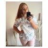 Tunika košilová oversize 3/4 rukáv dámská nadrozměr (XL/2XL ONE SIZE) ITALSKÁ MÓDA IM423PLANTSE/DU (Velikost XL/2XL, Barva světle modrá)