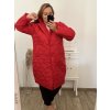 Bunda kabát prošívaný dlouhý rukáv dámská nadrozměr (2XL/3XL ONE SIZE) ITALSKÁ MÓDA IMWCT233519 (Velikost 2LX/3XL, Barva Černá)