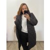 Bunda kabát prošívaný dlouhý rukáv dámská nadrozměr (2XL/3XL ONE SIZE) ITALSKÁ MÓDA IMWCT233519 (Velikost 2LX/3XL, Barva Černá)