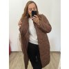 Bunda kabát prošívaný dlouhý rukáv dámská nadrozměr (2XL/3XL ONE SIZE) ITALSKÁ MÓDA IMWCT233519 (Velikost 2LX/3XL, Barva Černá)