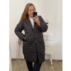 Bunda kabát prošívaný dlouhý rukáv dámská nadrozměr (2XL/3XL ONE SIZE) ITALSKÁ MÓDA IMWCT233519 (Velikost 2LX/3XL, Barva Černá)