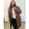 Bunda kabát prošívaný dlouhý rukáv dámská nadrozměr (2XL/3XL ONE SIZE) ITALSKÁ MÓDA IMWCT233519 (Velikost 2LX/3XL, Barva Černá)