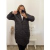 Bunda kabát prošívaný dlouhý rukáv dámská nadrozměr (2XL/3XL ONE SIZE) ITALSKÁ MÓDA IMWCT233519 (Velikost 2LX/3XL, Barva Černá)