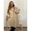 Bunda kabát prošívaný dlouhý rukáv dámská nadrozměr (2XL/3XL ONE SIZE) ITALSKÁ MÓDA IMWCT233519 (Velikost 2LX/3XL, Barva Černá)