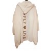 Cardigan s kapucí dlouhý rukáv dámský (S/M/L ONE SIZE) ITALSKÁ MÓDA IMWB23520/01/DU (Velikost M/L, Barva béžová)