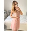 Šaty společenské krajkové na ramínka dámské (S/M ONE SIZE) ITALSKá MóDA IMC23349/DR (Velikost S/M/L, Barva růžová starorůžová)