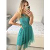 Šaty společenské krajkové na ramínka dámské (S/M ONE SIZE) ITALSKá MóDA IMC23349/DR (Velikost S/M/L, Barva růžová starorůžová)