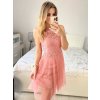 Šaty společenské krajkové na ramínka dámské (S/M ONE SIZE) ITALSKá MóDA IMC23349/DR (Velikost S/M/L, Barva růžová starorůžová)