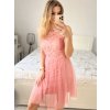 Šaty společenské krajkové na ramínka dámské (S/M ONE SIZE) ITALSKá MóDA IMC23349/DR (Velikost S/M/L, Barva růžová starorůžová)