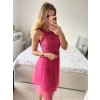 Šaty společenské krajkové na ramínka dámské (S/M ONE SIZE) ITALSKá MóDA IMC23349/DR (Velikost S/M/L, Barva růžová starorůžová)