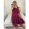 Šaty společenské krajkové na ramínka dámské (S/M ONE SIZE) ITALSKá MóDA IMC23349/DR (Velikost S/M/L, Barva růžová starorůžová)