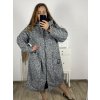 Kabát beránek dlouhý rukáv dámský nadrozměr (3XL/4XL ONE SIZE) ITALSKÁ MÓDA IMD22748/DUR