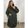 Kabát beránek dlouhý rukáv dámský nadrozměr (3XL/4XL ONE SIZE) ITALSKÁ MÓDA IMD22748/DUR