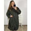 Kabát beránek dlouhý rukáv dámský nadrozměr (3XL/4XL ONE SIZE) ITALSKÁ MÓDA IMD22748/DUR