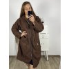 Kabát beránek dlouhý rukáv dámský nadrozměr (3XL/4XL ONE SIZE) ITALSKÁ MÓDA IMD22748/DUR