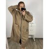 Kabát beránek dlouhý rukáv dámský nadrozměr (3XL/4XL ONE SIZE) ITALSKÁ MÓDA IMD22748/DUR (Velikost 3XL/4XL, Barva béžová)