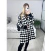 Kabát flaušový dlouhý rukáv dámský (M /L/XLONE SIZE) ITALSKÁ MÓDA IMWC232799/DU (Velikost L/XL, Barva bílá)